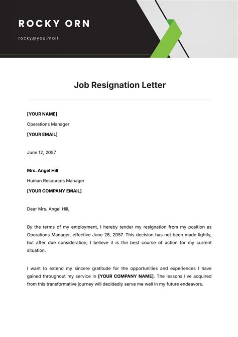 Employee Resignation Template