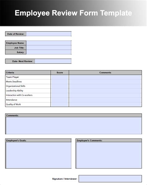 Employee Review Templates