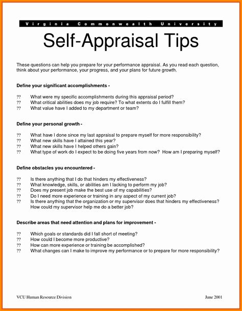 Employee Self Appraisal Answers PDF