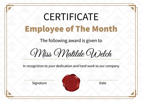 Employees Of The Month Template