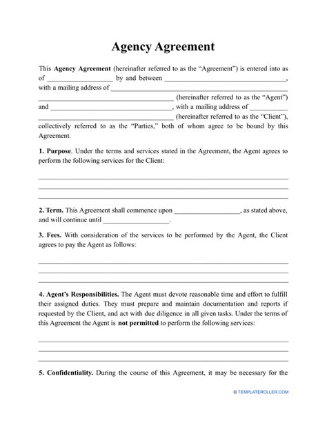 Employment Agency Agreement Template