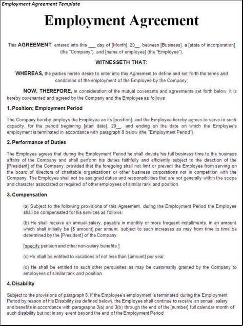 Employment Agreement Template