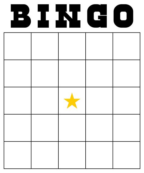 Empty Bingo Template