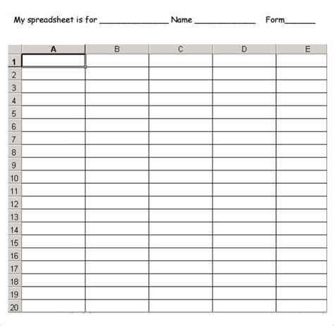 Empty Spreadsheet Templates