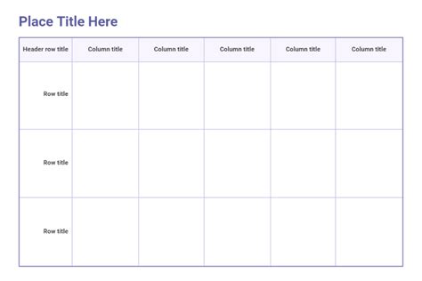 Empty Table Template