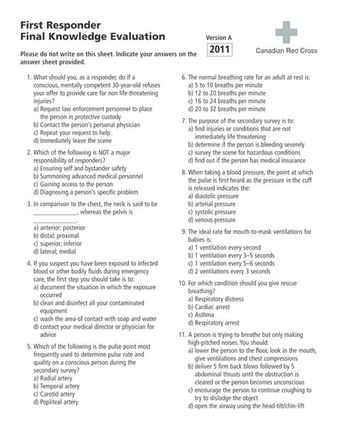 Emr Canadian Red Cross Test And Answers Epub