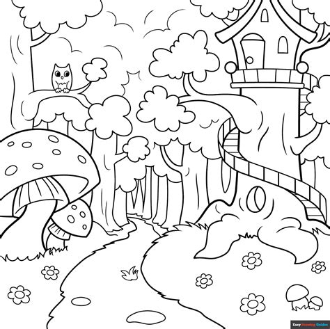 Enchanted Forest Coloring Pages Printable