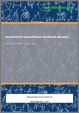 Encuentros Maravillosos Answer Key Pdf Kindle Editon