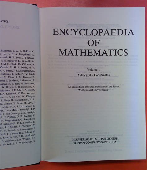 Encyclopaedia of Mathematics 1 Ed. 91 Reader