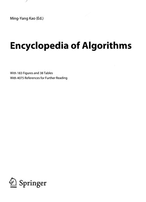 Encyclopedia of Algorithms Kindle Editon