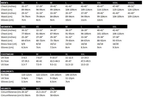 Endura Hummvee Size Chart Branded