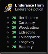 Endurance potions