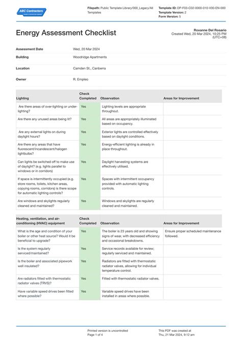 Energy Assessment: