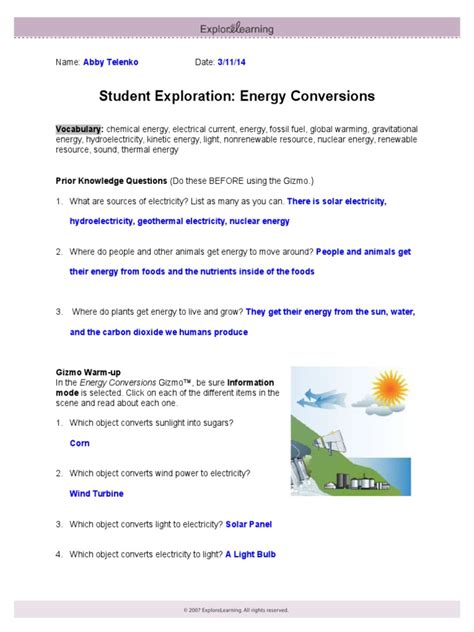 Energy Conversion Answer Key Discovery Education Reader