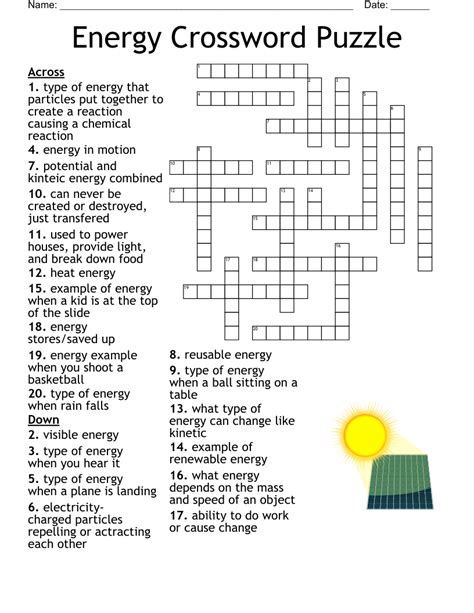 Energy Crossword Puzzle Worksheet Answers Kindle Editon