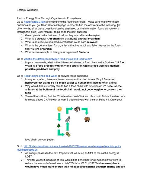 Energy Flow Webquest Answer Key Epub