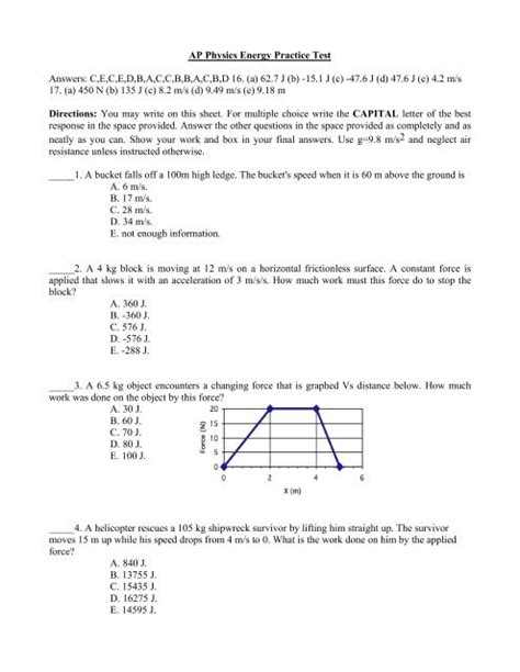 Energy Individual Practice Test Solutions Edmonds Reader