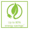 Energy Savings of Up to 80%: