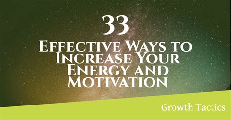 Energy and Motivation: