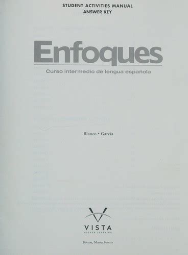 Enfoques Answer Key PDF