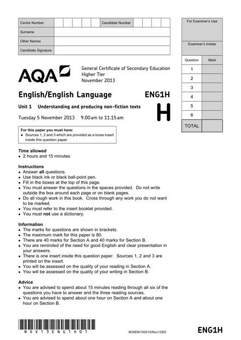 Eng1h Unit 1 Answers November 2012 Doc