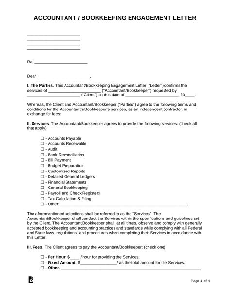 Engagement Letter Template For Accountants