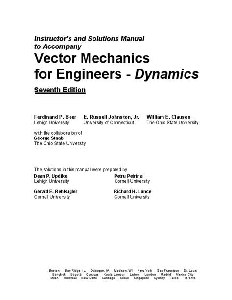 Engineering Dynamics For Rpi 7e Solutions PDF