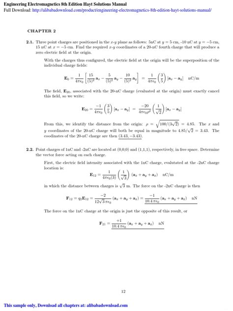 Engineering Electromagnetics Hayt 8th Solutions PDF