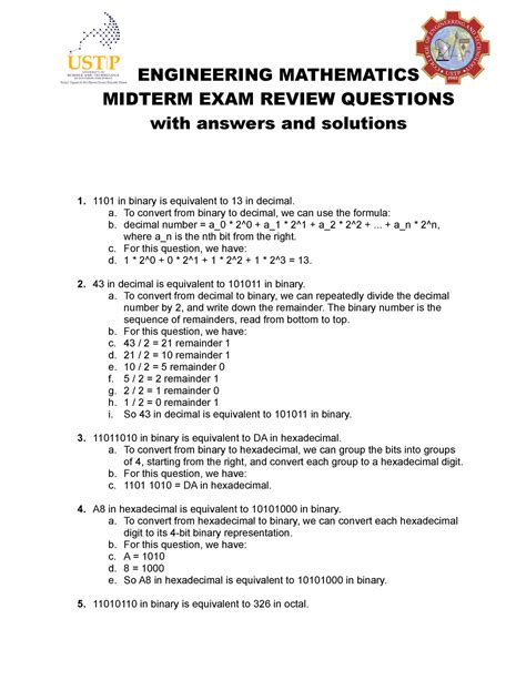 Engineering Mathematics 1 Solved Question With Answer PDF