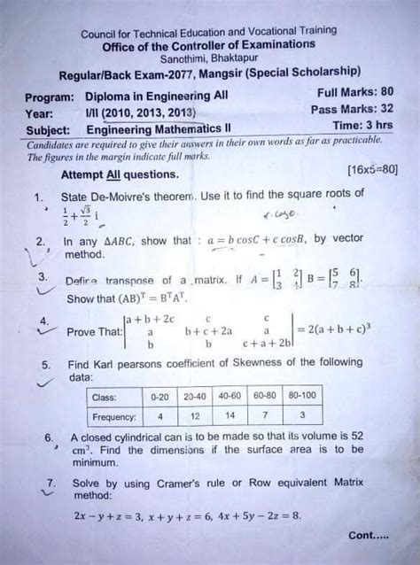 Engineering Mathematics Question Paper And Solutions Kindle Editon