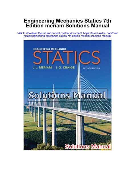 Engineering Mechanics Meriam Solutions Reader