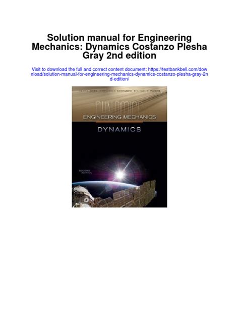 Engineering mechanics dynamics plesha solutions manual Ebook Epub