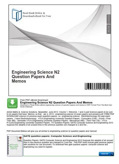 Engineering science n2 question papers and memos Ebook Epub