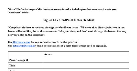 English 3 Gradpoint Post Test 2 Answers Doc