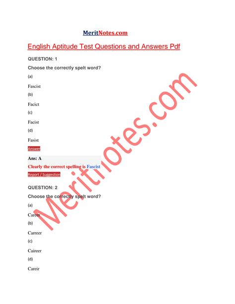 English Aptitude Questions And Answers Epub