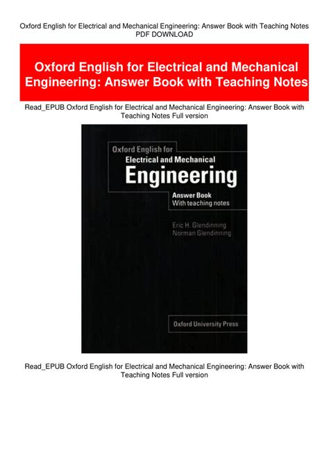 English For Electrical And Mechanical Engineering Answer Epub
