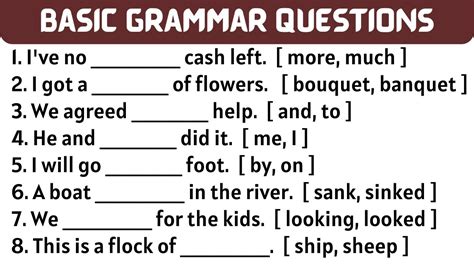 English Grammar Questions And Answers PDF