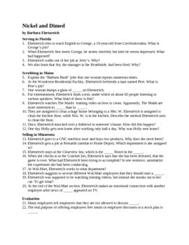 English Questions And Answers Nickel Dimed Doc