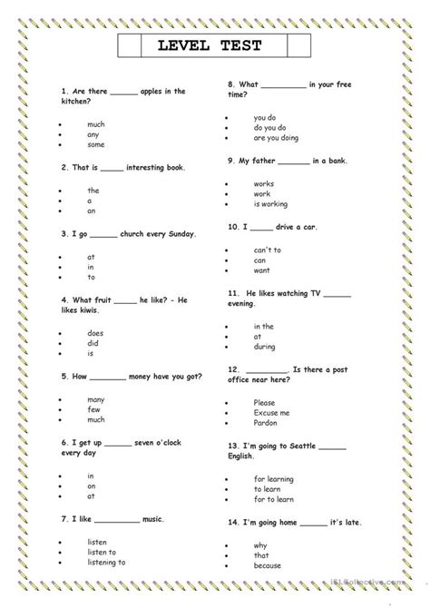 English Test: Name the Figures