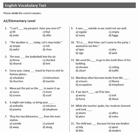 English Test For Free With Answer Reader