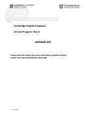 English Unlimited Cambridge Progress Tests Advanced Answers PDF