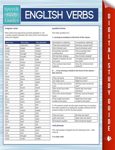 English Verbs Speedy Study Guides Kindle Editon