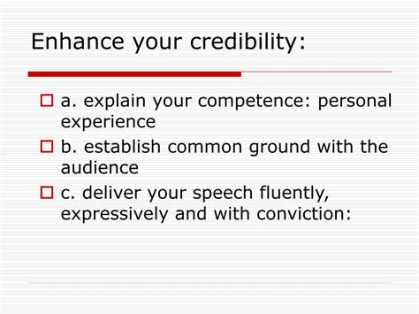 Enhance your credibility: