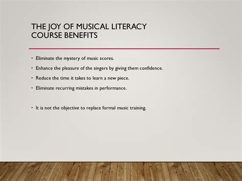 Enhanced Musical Literacy: