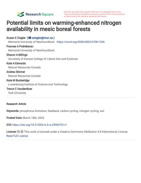 Enhanced Nitrogen Availability: