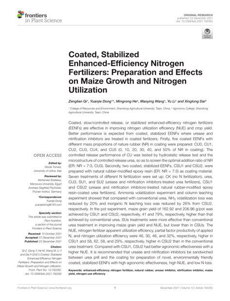 Enhanced Nitrogen Utilization: