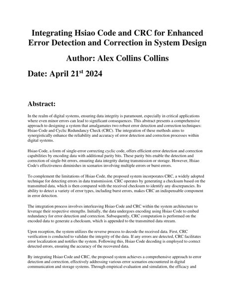 Enhanced error correction: