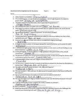 Enlightenment And Revolution Test Answer Key Reader