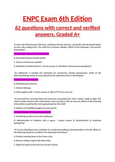 Enpc Test Answers Kindle Editon