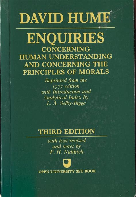 Enquiries Concerning Human Understanding and Concerning the Principles of Morals Kindle Editon